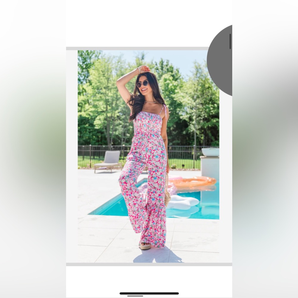 Pink Lily Floral Pink Jumpsuit